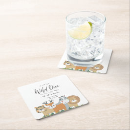 ジャングルサファリベイビーシャワー スクエアペーパーコースター