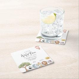 ジャングルサファリベイビーシャワー スクエアペーパーコースター