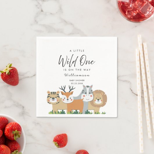 ジャングルサファリベイビーシャワー スタンダードカクテルナプキン (インサイチュ)