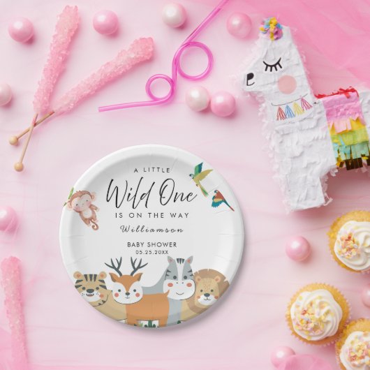 ジャングルサファリベイビーシャワー ペーパープレート (パーティー)