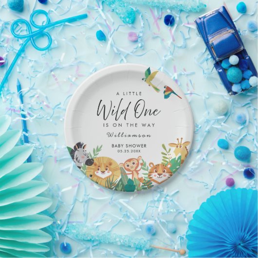 ジャングルサファリベイビーシャワー ペーパープレート (パーティー)