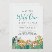 ジャングルサファリベイビーシャワー 招待状 (正面/裏面)