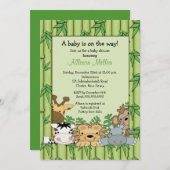 ジャングルサファリベイビーシャワー 招待状 (正面/裏面)