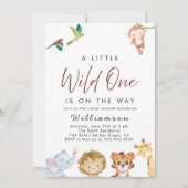 ジャングルサファリベイビーシャワー 招待状 (正面)