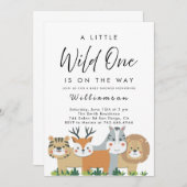 ジャングルサファリベイビーシャワー 招待状 (正面/裏面)