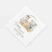 ジャングルサファリベビーアニマルベビーシャワー スタンダードランチョンナプキン (角)