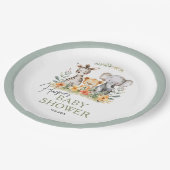 ジャングルサファリベビーアニマルベビーシャワー ペーパープレート (アングル)