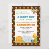 ジャングルサファリベビーシャワー招待状男の赤ちゃん 招待状 (正面)