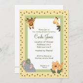 ジャングルサファリベビーシャワー招待状5 x 7サイズ 招待状 (正面/裏面)