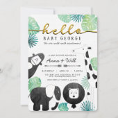 ジャングルサファリベビーシャワー招待状 招待状 (正面)