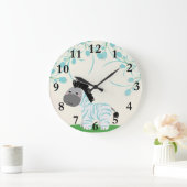 ジャングルサファリベビーゼブラ子供部屋ウォールクロック ラージ壁時計 (ホーム)