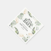 ジャングルサファリボタニカルボーイ赤ちゃんシャワー紙 スタンダードカクテルナプキン (角)