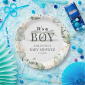 ジャングルサファリボタニカルボーイ赤ちゃんシャワー ペーパープレート (パーティー)