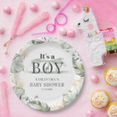 ジャングルサファリボタニカルボーイ赤ちゃんシャワー ペーパープレート (パーティー)