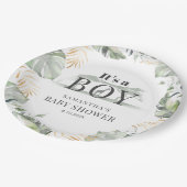 ジャングルサファリボタニカルボーイ赤ちゃんシャワー ペーパープレート (アングル)