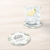 ジャングルサファリボタニカルボーイ赤ちゃんシャワー ラウンドペーパーコースター (インサイチュ)