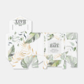 ジャングルサファリボーイキリン植物性ベビーシャワー フェイバーボックス (折り畳みなし)