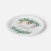 ジャングルサファリボーイズGiraffe Lion Zebra 1st誕生日 ペーパープレート (アングル)