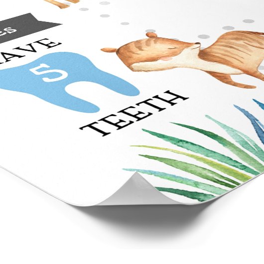 ジャングルサファリボーイファースト誕生日マイルストーン ポスター (角)