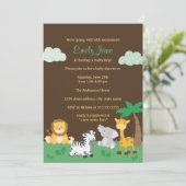 ジャングルサファリボーイベビーシャワー招待状 招待状 (スタンド正面)