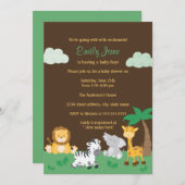 ジャングルサファリボーイベビーシャワー招待状 招待状 (正面/裏面)