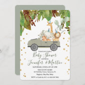 ジャングルサファリボーイベビーシャワー招待状 招待状 (正面/裏面)