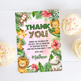 ジャングルサファリボーイ誕生日パーティー サンキューカード