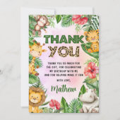 ジャングルサファリボーイ誕生日パーティー サンキューカード (正面)