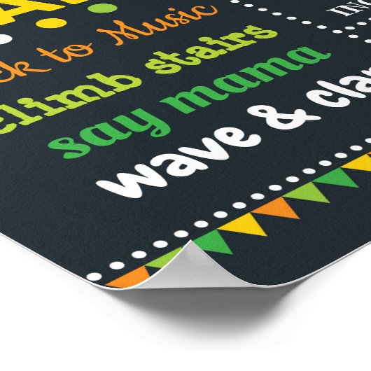 ジャングルサファリボーイ誕生統計誕生日マイルストーン ポスター (角)