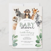 ジャングルサファリボーイ赤ちゃんシャワー 招待状 (正面)