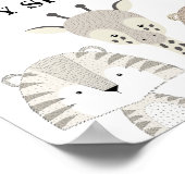 ジャングルサファリモダンーベビーシャワーワイルドワン誕生日 ポスター (角)