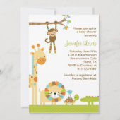 ジャングルサファリモダンーベビーシャワー招待状 招待状 (正面)