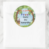 ジャングルサファリモンキー誕生日シール ラウンドシール (バッグ)