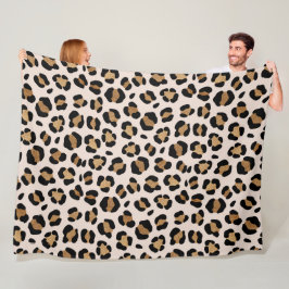 ジャングルサファリレオパードプリント フリースブランケット