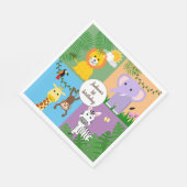 ジャングルサファリワイルドアニマル子供の誕生日 カラフル スタンダードランチョンナプキン (角)
