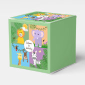 ジャングルサファリワイルドアニマル子供の誕生日 カラフル フェイバーボックス (正面サイド)