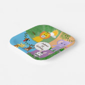 ジャングルサファリワイルドアニマル子供の誕生日 カラフル ペーパープレート (傾斜あり)