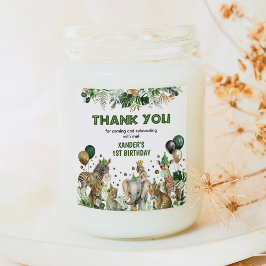 ジャングルサファリワイルドパーティーアニマルボーイズ誕生日 スクエアシール