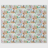 ジャングルサファリワイルドライフ自然野生のネコの虎 ラッピングペーパー (フラット)