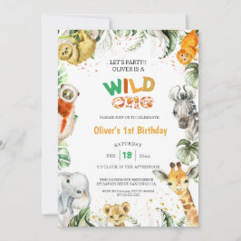 ジャングルサファリワイルドワンアニマルズ1日 招待状
