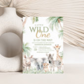 ジャングルサファリワイルドワンアニマルベビーシャワー 招待状