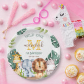 ジャングルサファリワイルドワンテーマの誕生日 ペーパープレート (パーティー)