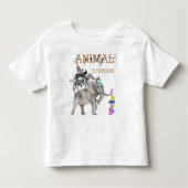 ジャングルサファリワイルドワンバースデーパーティー動物 トドラーTシャツ (正面)