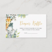 ジャングルサファリワイルドワンベビーシャワーおむつラッフル エンクロージャーカード (正面)