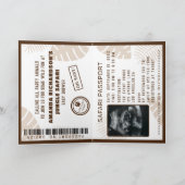 ジャングルサファリワイルドワンベビーシャワーパスポート 招待状 (内部)