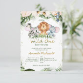 ジャングルサファリワイルドワンベビーシャワー招待状 招待状 (スタンド正面)