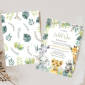 ジャングルサファリワイルドワンベビーシャワー 招待状