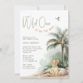 ジャングルサファリワイルドワンライオンベビーシャワー 招待状 (正面)