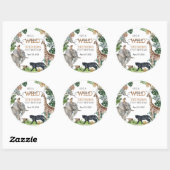 ジャングルサファリワイルドワン誕生日ブラックパンサー ラウンドシール (シート)