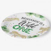 ジャングルサファリワイルドワン誕生日 ペーパープレート (アングル)